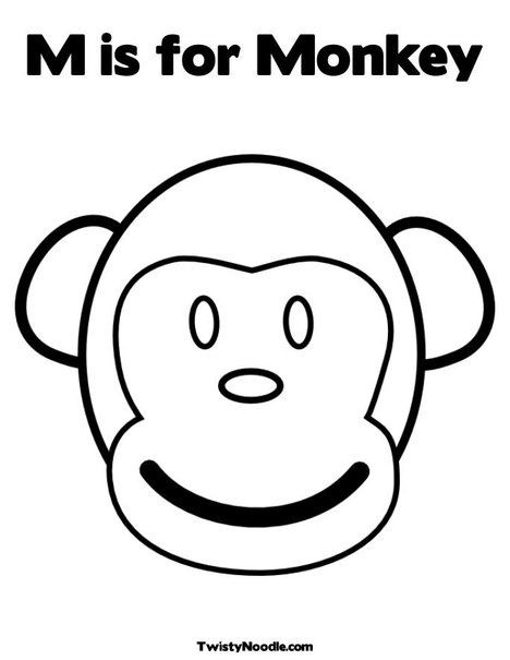 M is for monkey coloring page monkey coloring pages monkey face monkey crafts