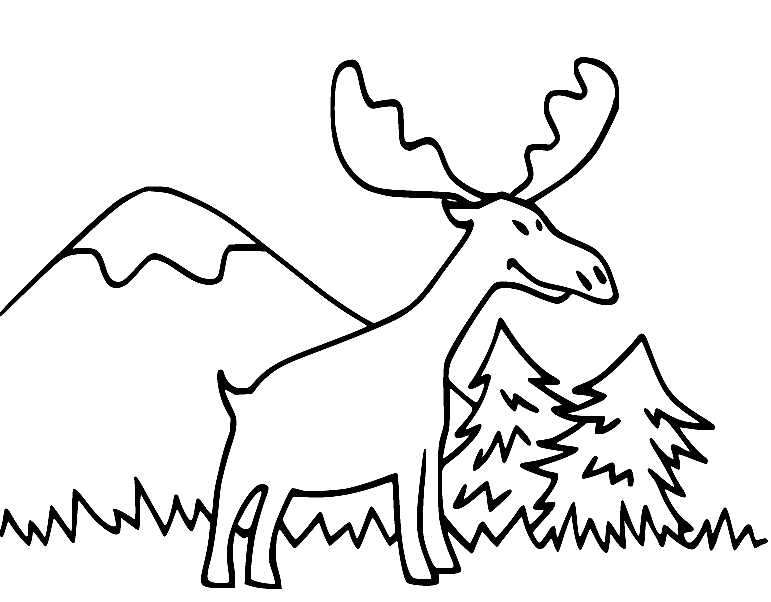 Moose coloring pages printable for free download