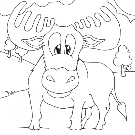 Moose coloring page