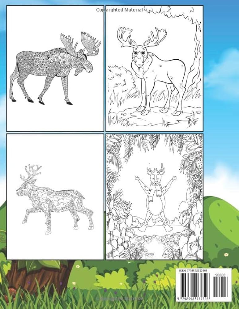 Moose coloring book this graceful moose coloring pages for kids draw coloring moose publishing house night books