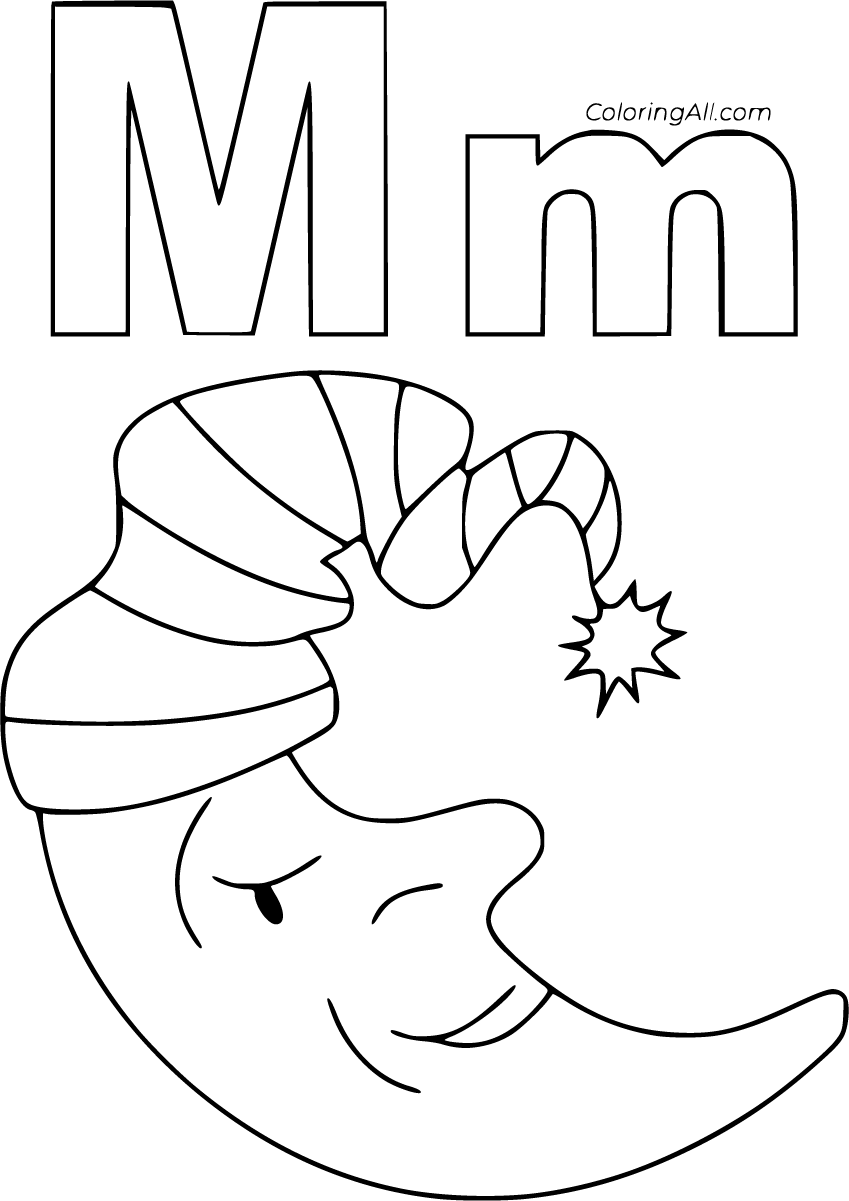 Letter m coloring pages