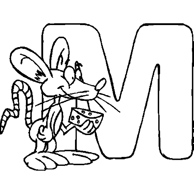 Alphabet m coloring page