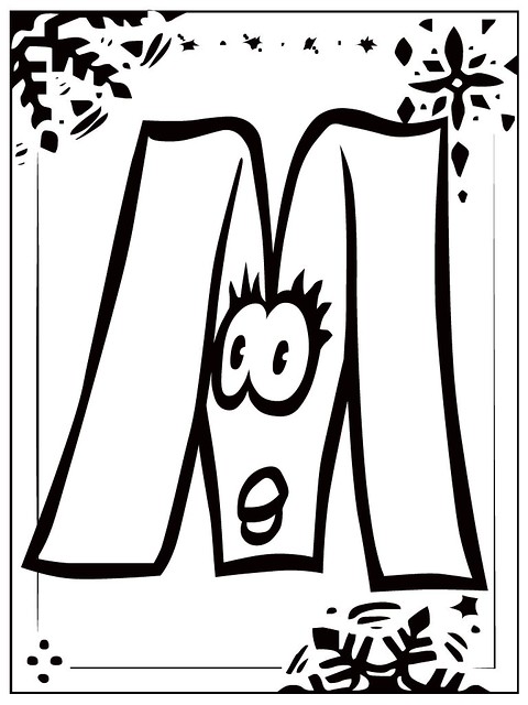 Letter m caricature style alphabet coloring pages wwwrealâ