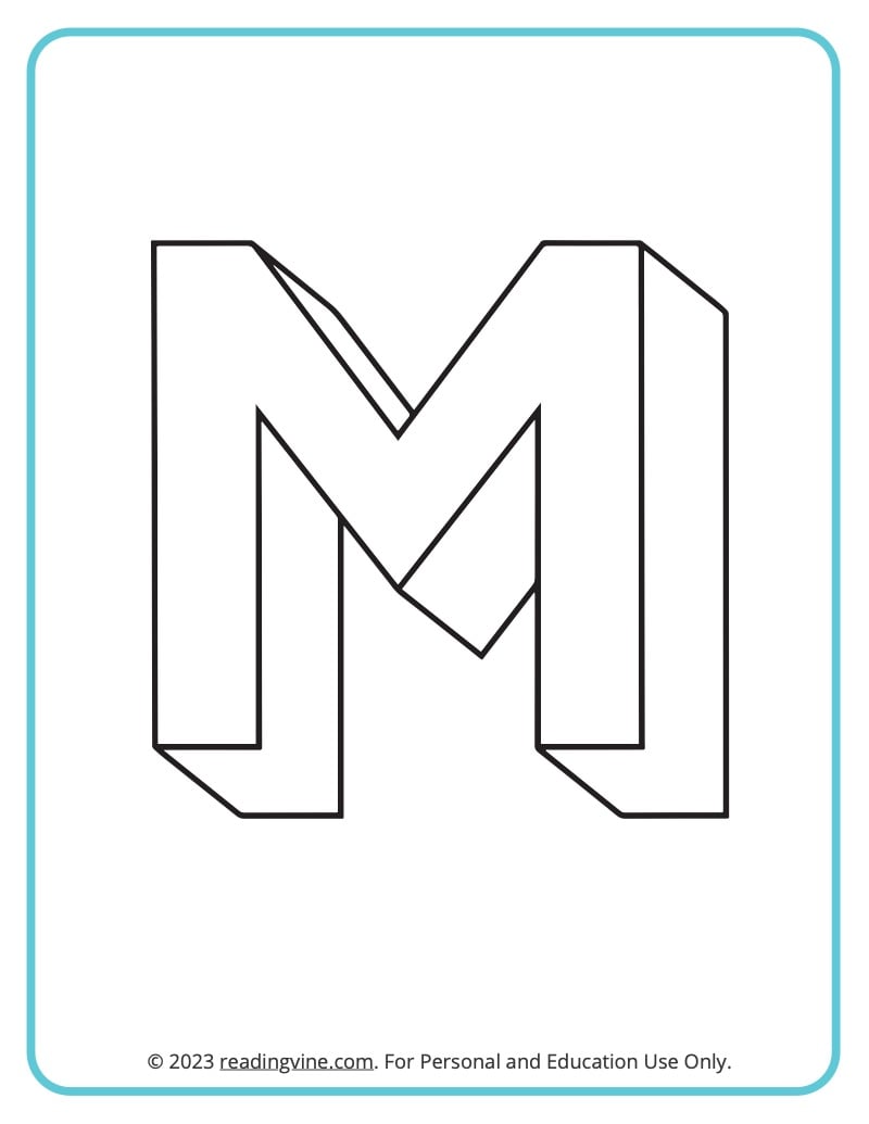 Letter m coloring pages