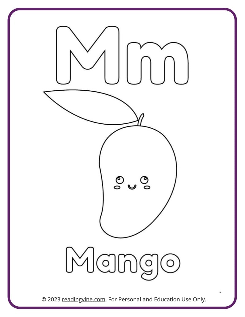 Letter m coloring pages