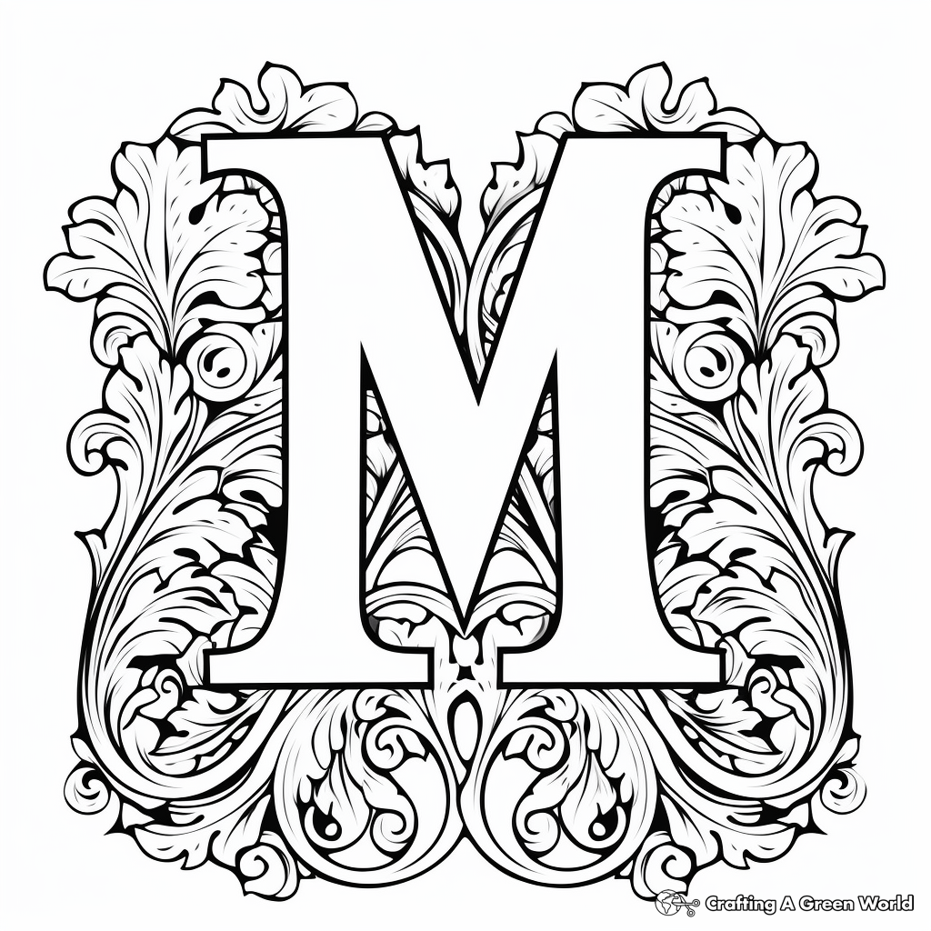 Letter m coloring pages