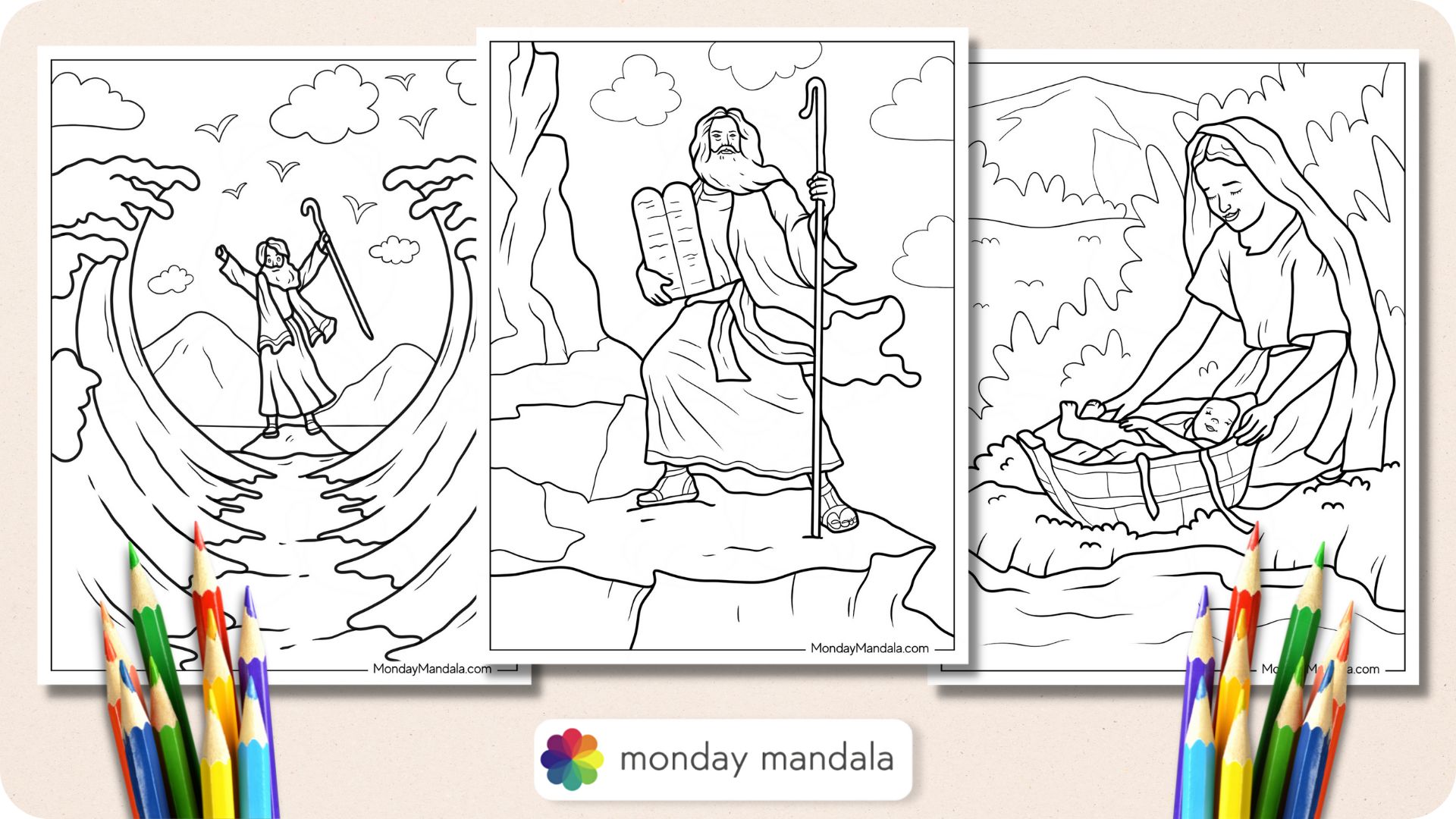 Moses coloring pages free pdf printables