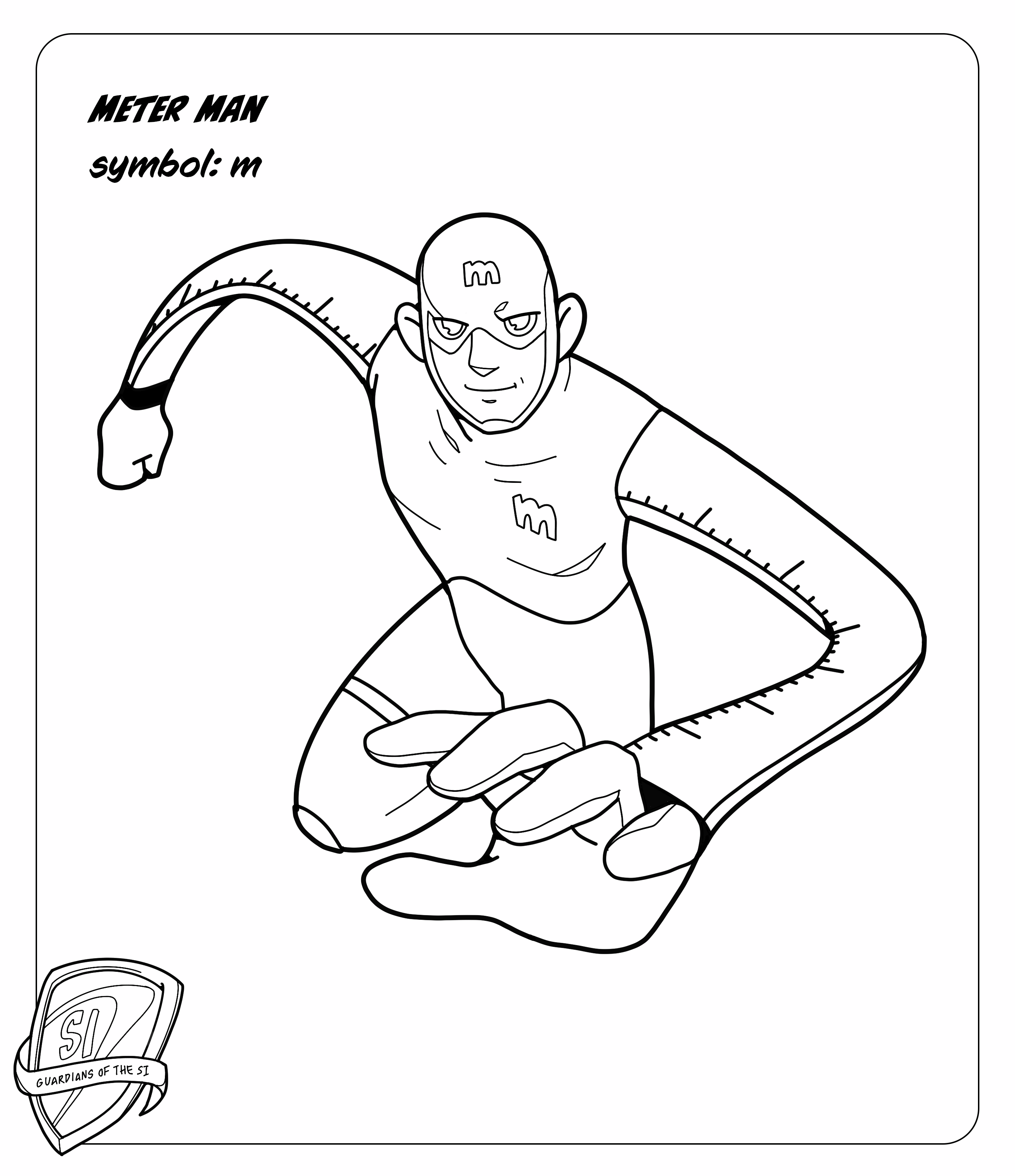 Meter man coloring sheet