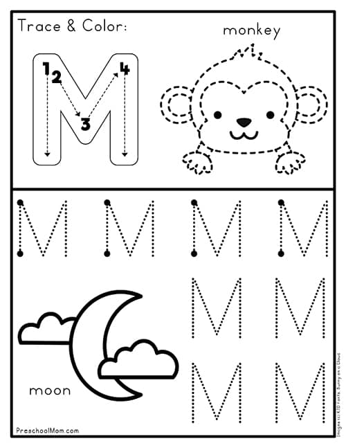 Letter m preschool printables