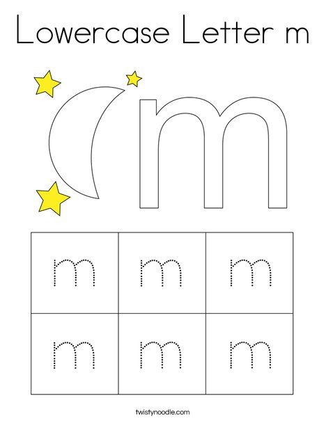 Lowercase letter m coloring page