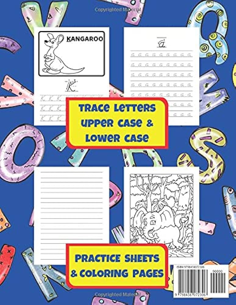 Letter tracing animal coloring workbook letter tracing workbook for preschool kids animals coloring pages letter tracing worksheets with upper and lower case shepherd mary jane books