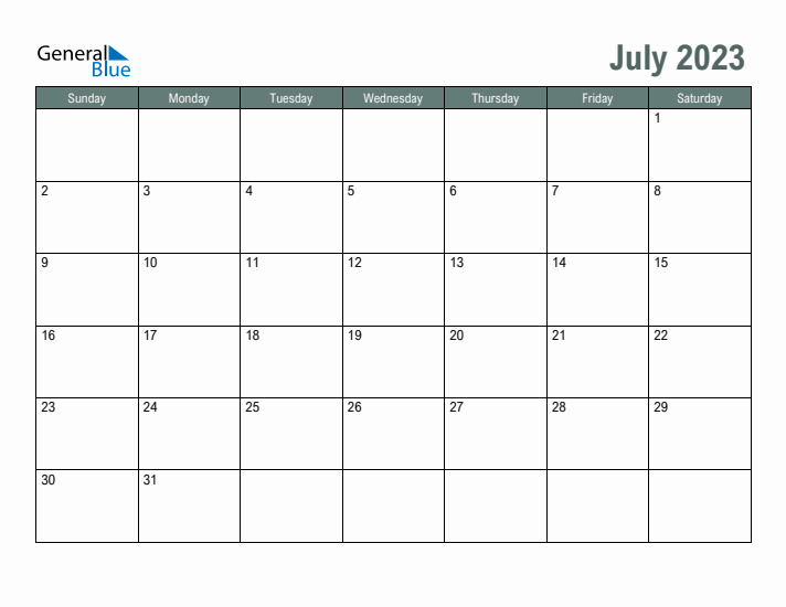 July monthly calendar pdf word excel