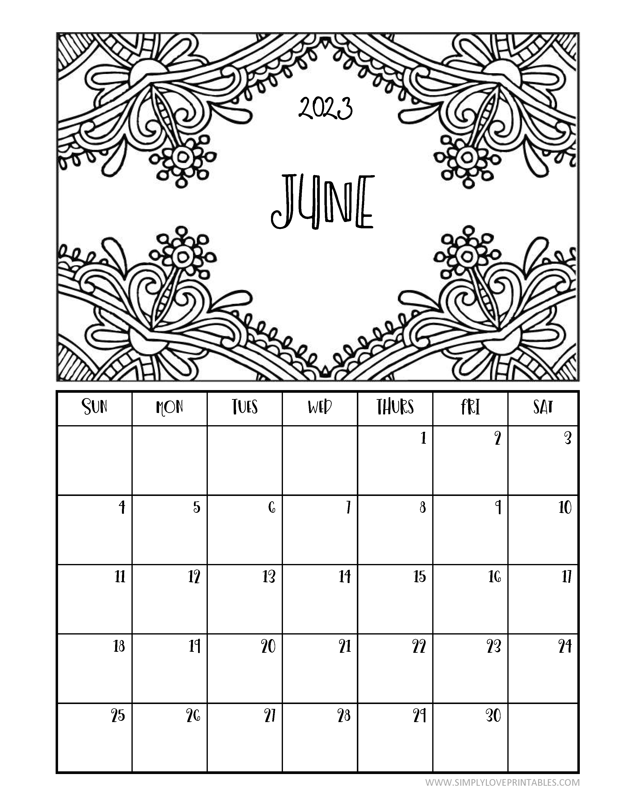 Printable coloring calendars for simply love printables