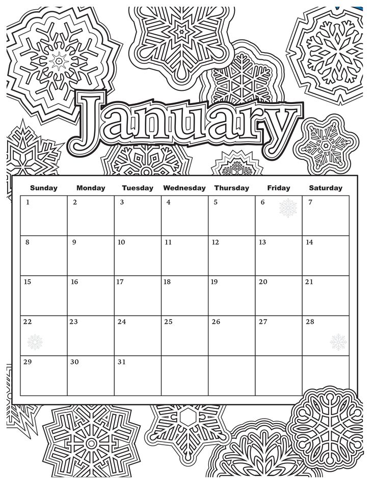 Added jan start your year off right with this colorable calendar for the month of january â coloring calendar online coloring pages coloring pages for kids