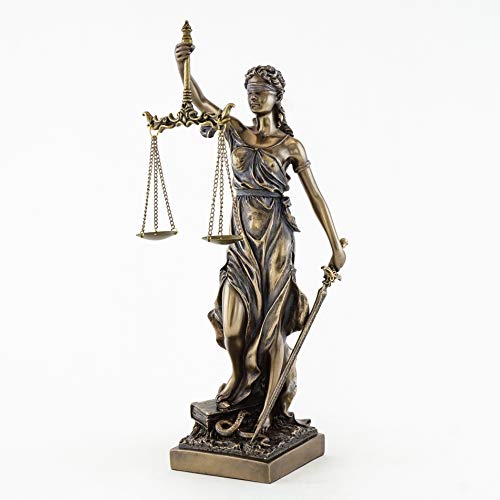 Top collection blind folded lady justice statue in cold cast bronze