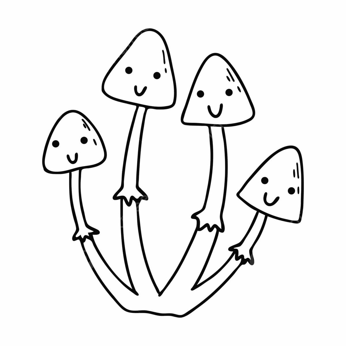 Adorable mushroom a coloring book for children featuring vector doodle artwork and perfect as a postcard decoration vector vector face sketch png and vector with transparent background for free download