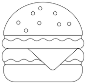 Hamburger coloring pages free printable pictures