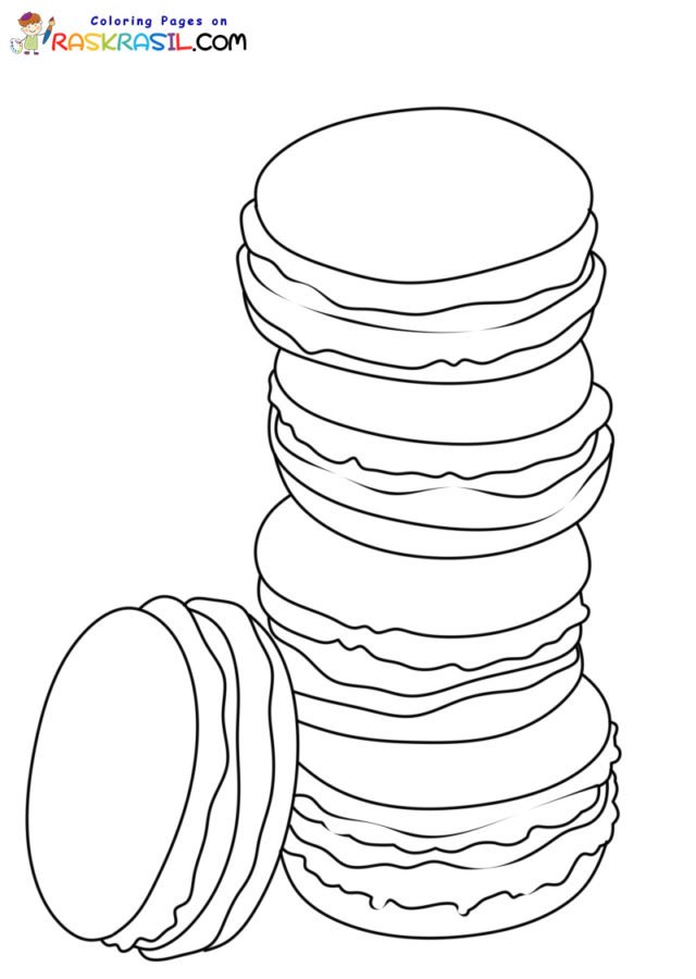 Macaron coloring page printable for free download