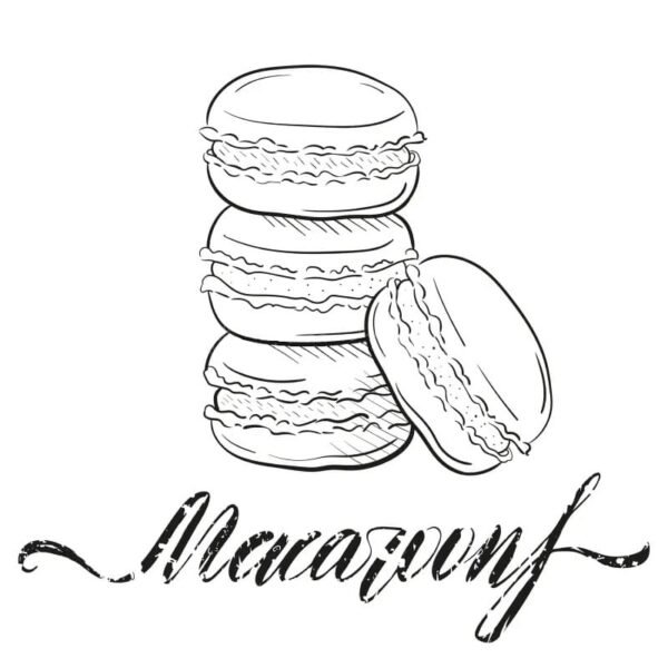 Macaron coloring page printable for free download