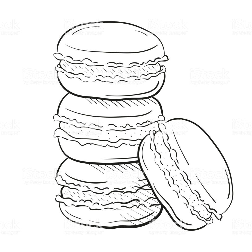 Macaroon cakes vector illusation isolated on white background food illusation art cake drawing food sketch