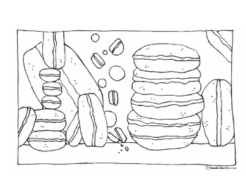 Macaron coloring page by the lybrary lyon tpt