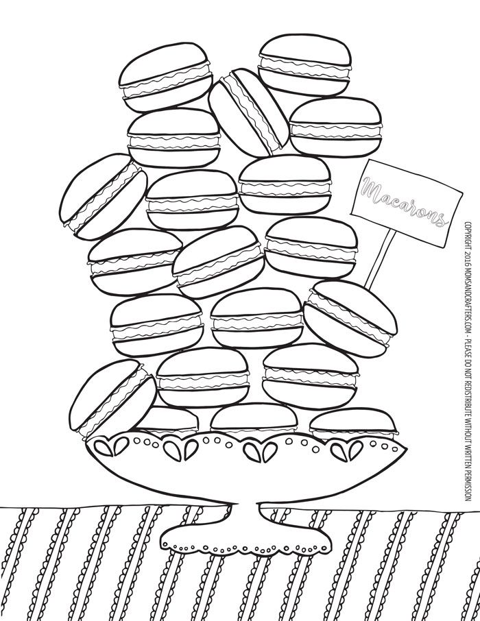 Macarons coloring page download coloring pages diy crafts for school food coloring pages