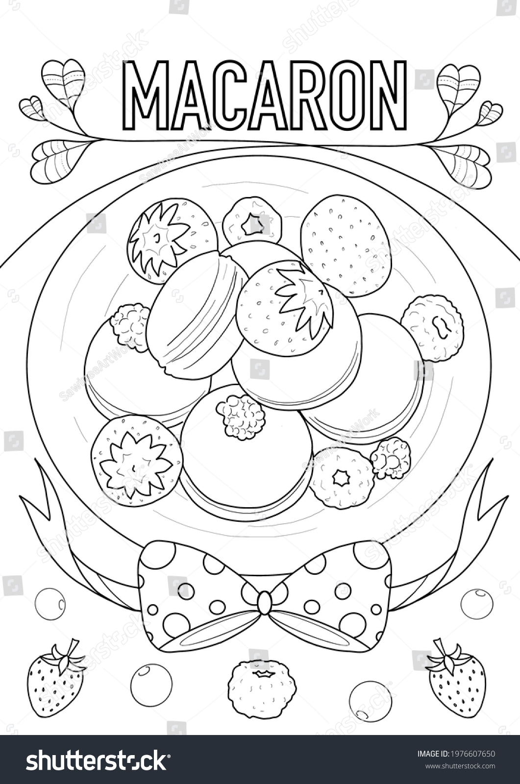 Macaron coloring page kids adults relaxingåºåæå