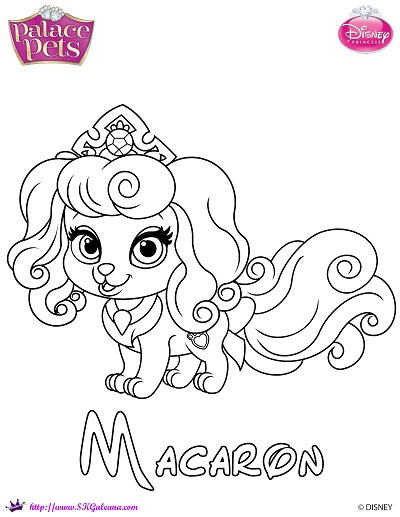 Princess palace pets coloring page of macaron â