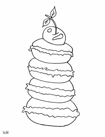 Macarons with cherry coloring page coloring pages free printable coloring pages printable coloring pages