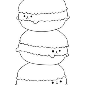 Macaron coloring page printable for free download