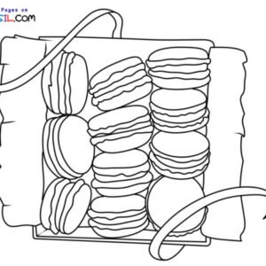 Macaron coloring page printable for free download