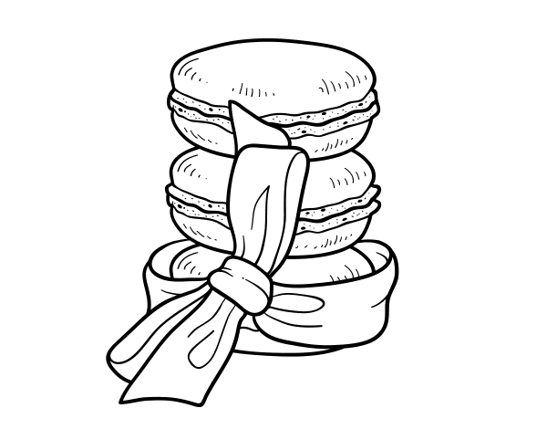 Macarons coloring page