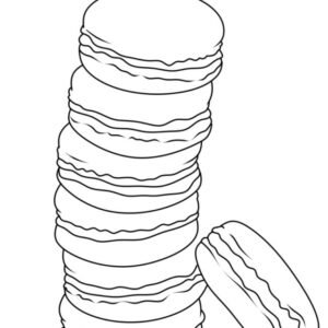 Macaron coloring page printable for free download