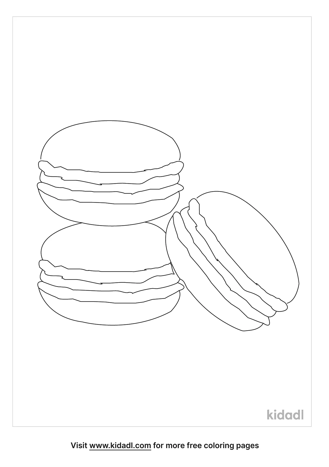 Free stack of macarons coloring page coloring page printables