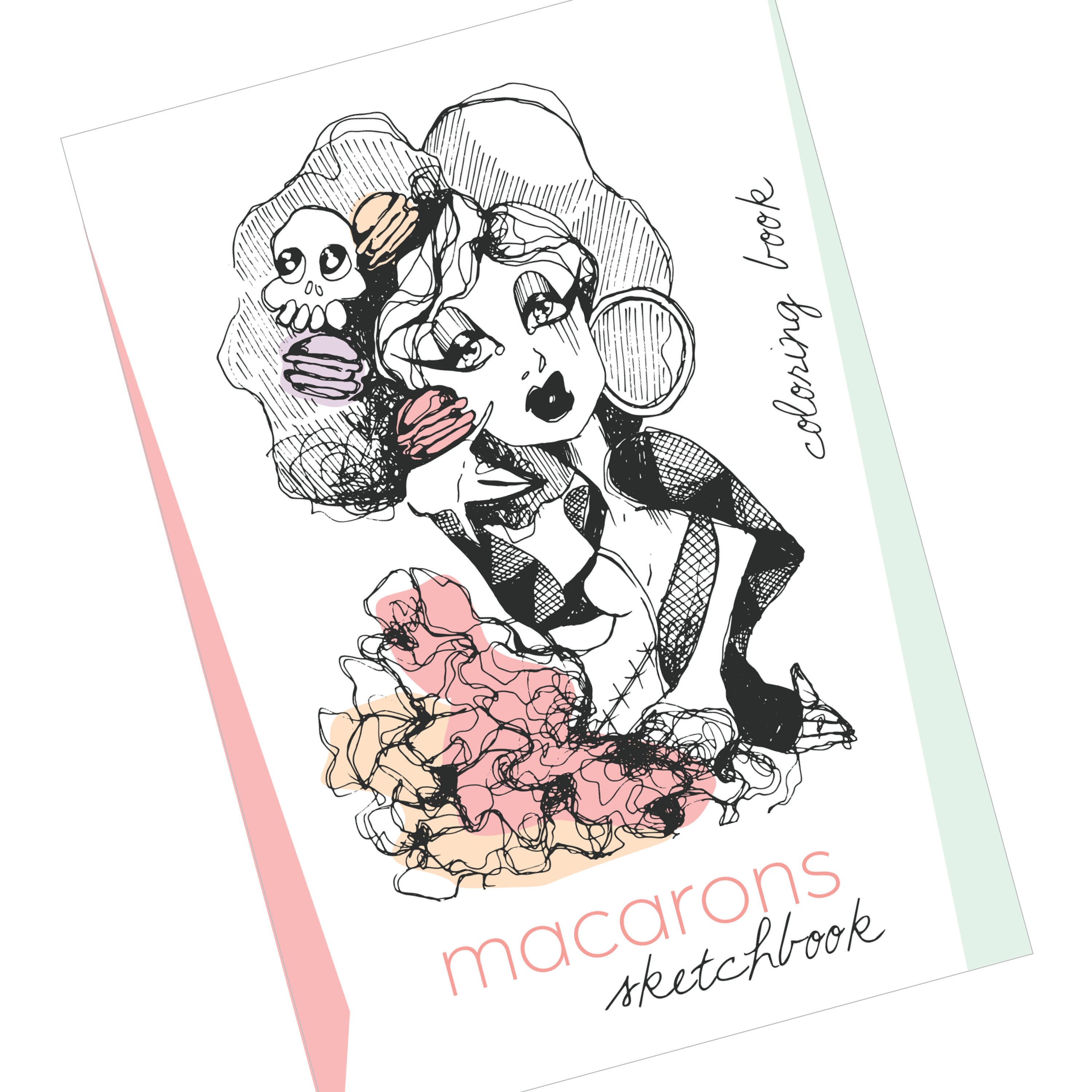 Macarons sketchbook pdf downloadable coloring book download now