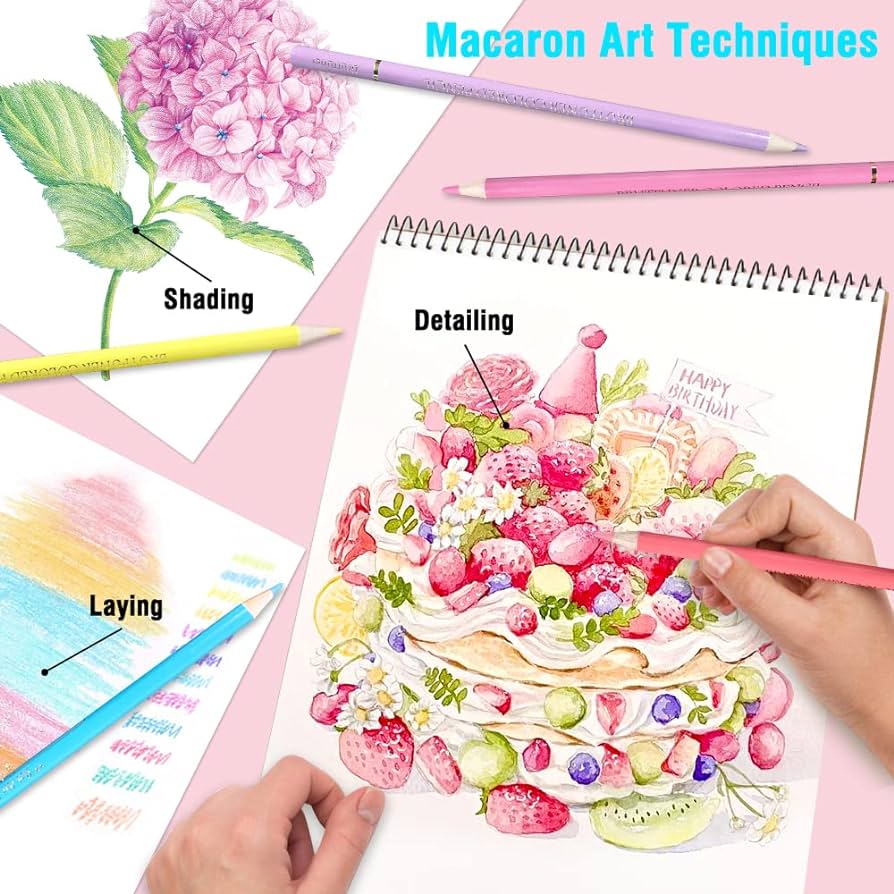 Lbw macaron pastel colored pencils set soft core macaron colors for adults coloring books kids beginners blending shading sketching everything else