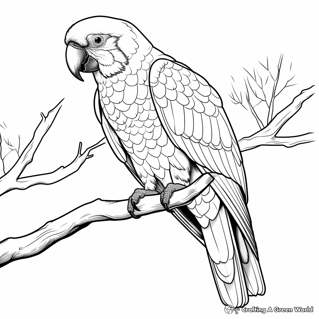 Scarlet macaw coloring pages