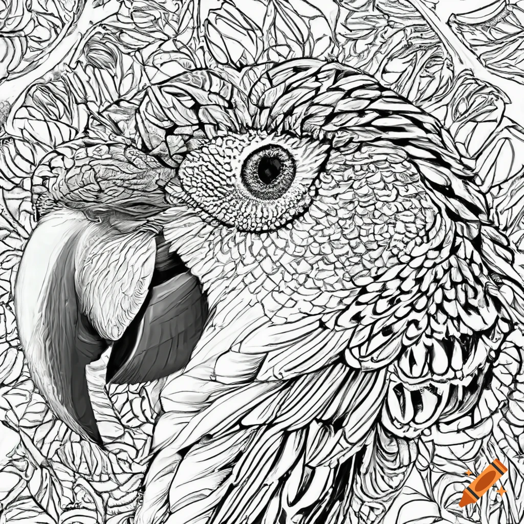 Colouring pages for adult mandala bird imagemacaw white background on