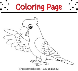 Cute macaw bird coloring page black stock vector royalty free