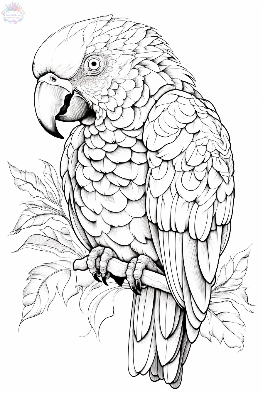 Parrot coloring pages