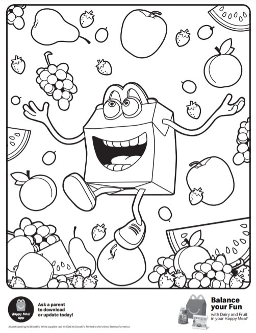 Free mcdonalds happy meal coloring pages