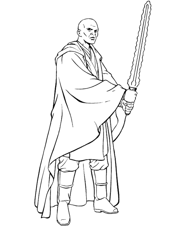 Mace windu coloring page star wars