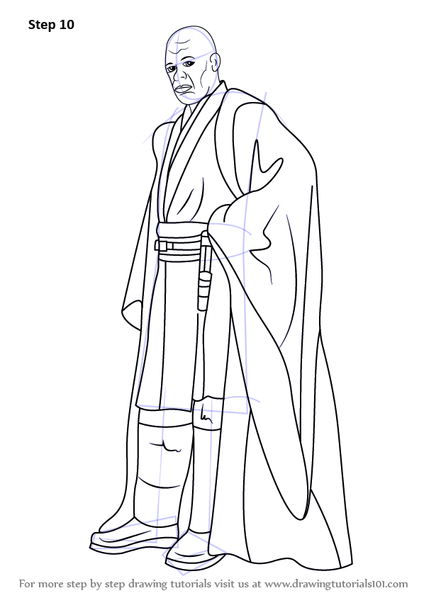 How to draw mace windu from star wars star wars step by step