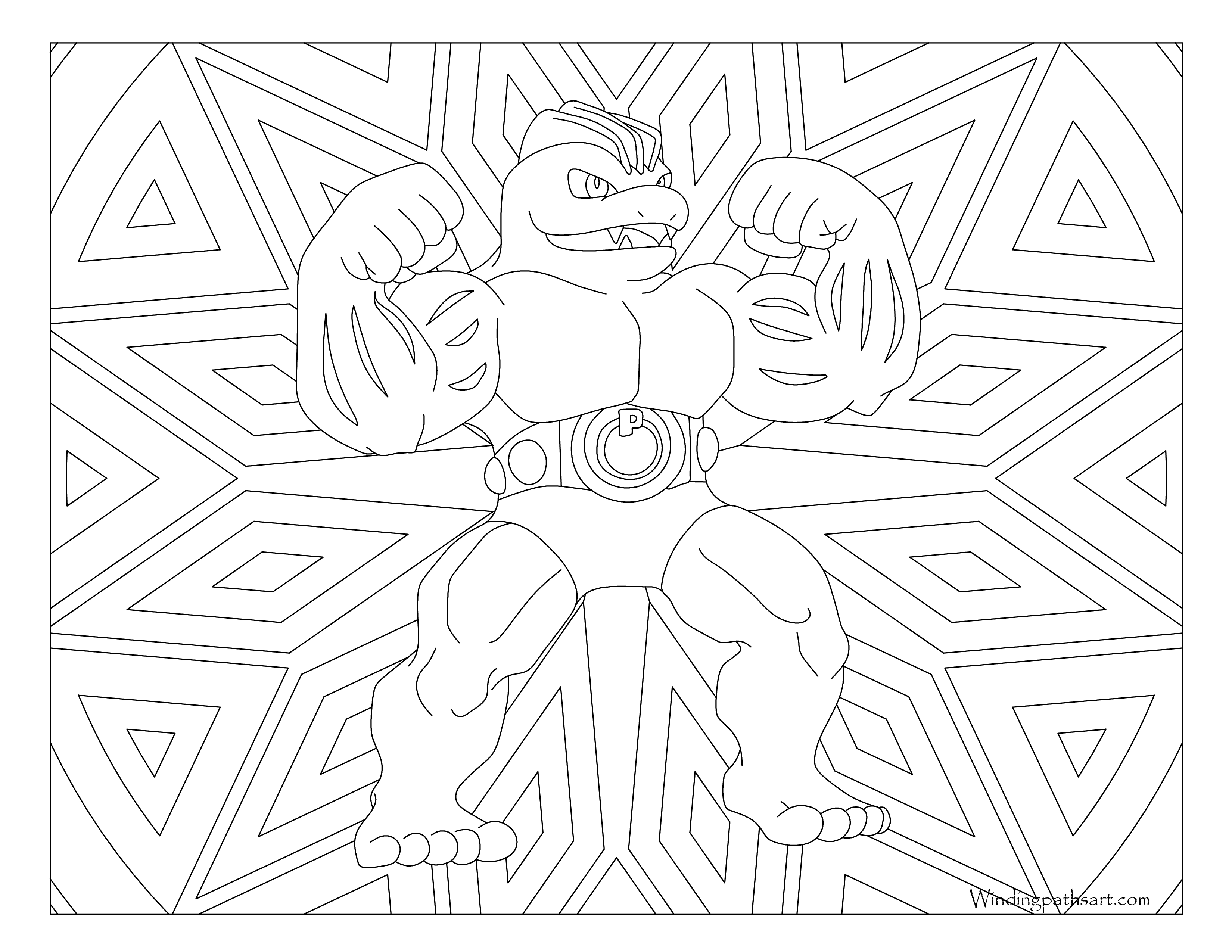 Machoke pokemon coloring page