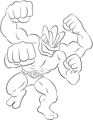 Machamp coloring page free printable coloring pages