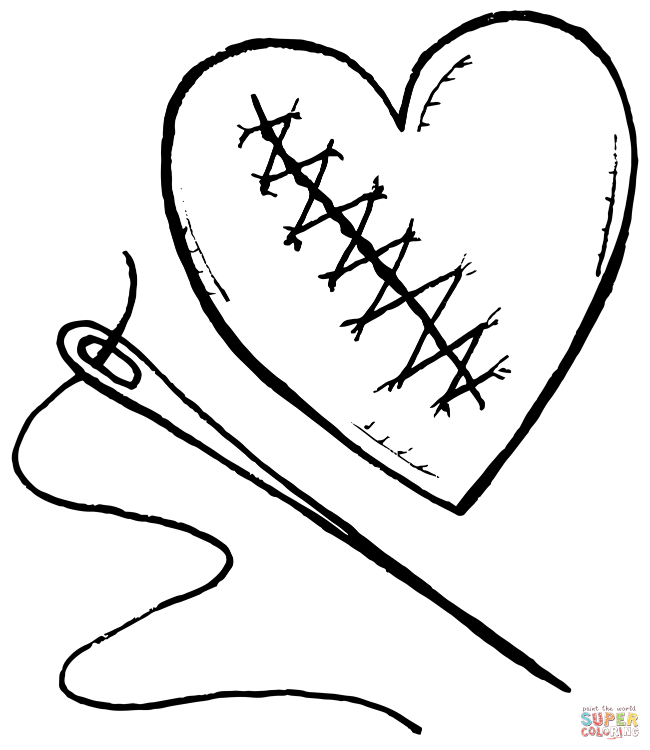 Mended heart coloring page free printable coloring pages