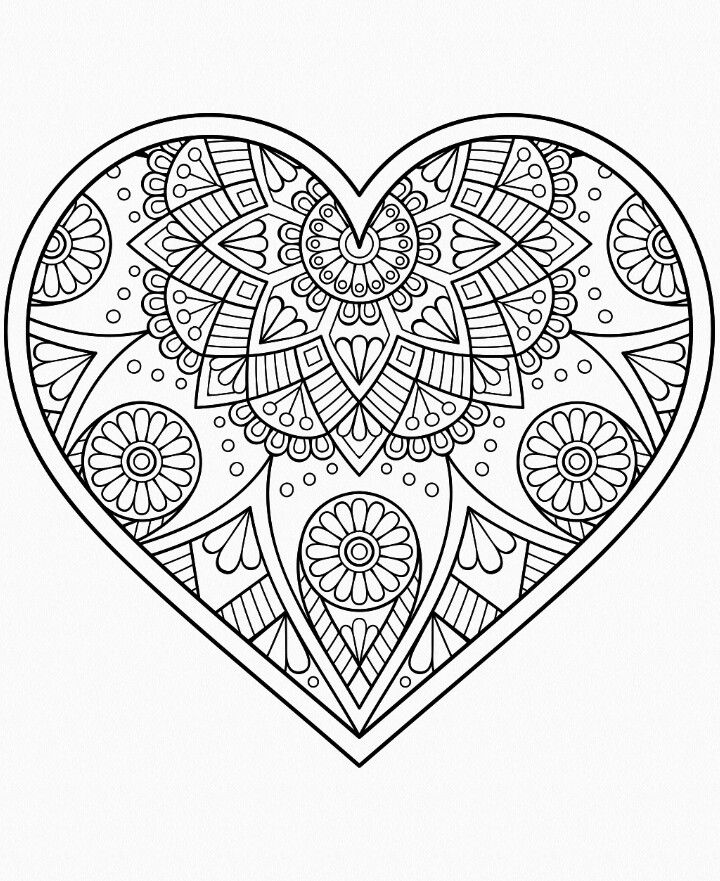 Mandala srdce heart coloring pages mandala coloring pages mandala coloring