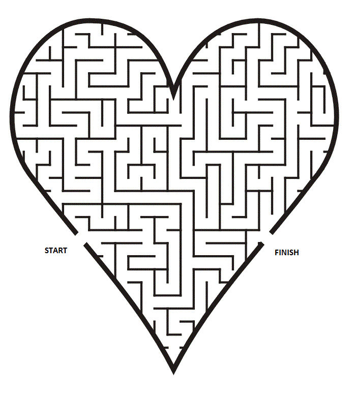 Heart maze heart coloring pages coloring pages valentines day coloring