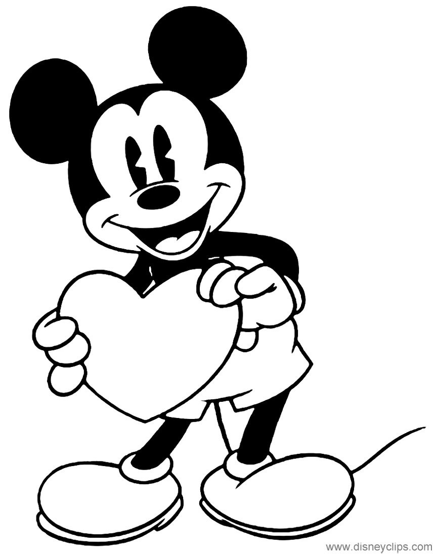 Disney valentines day coloring pages