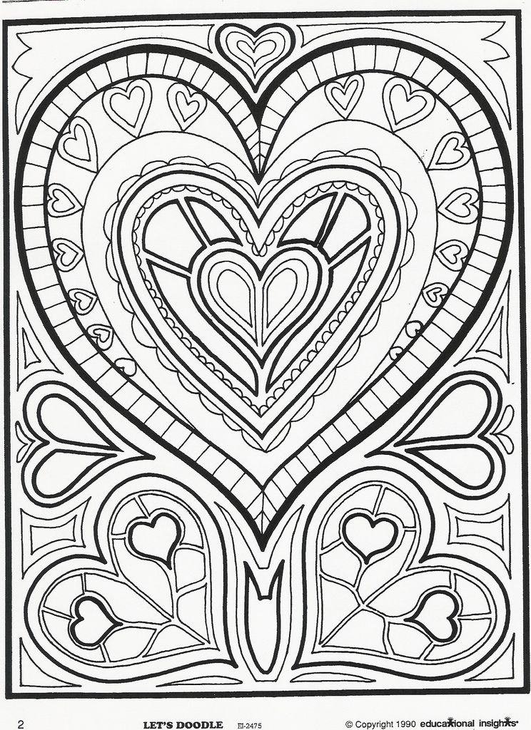 Heart heart coloring pages love coloring pages printable adult coloring pages